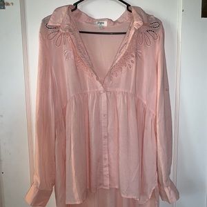 Pink long sleeve blouse